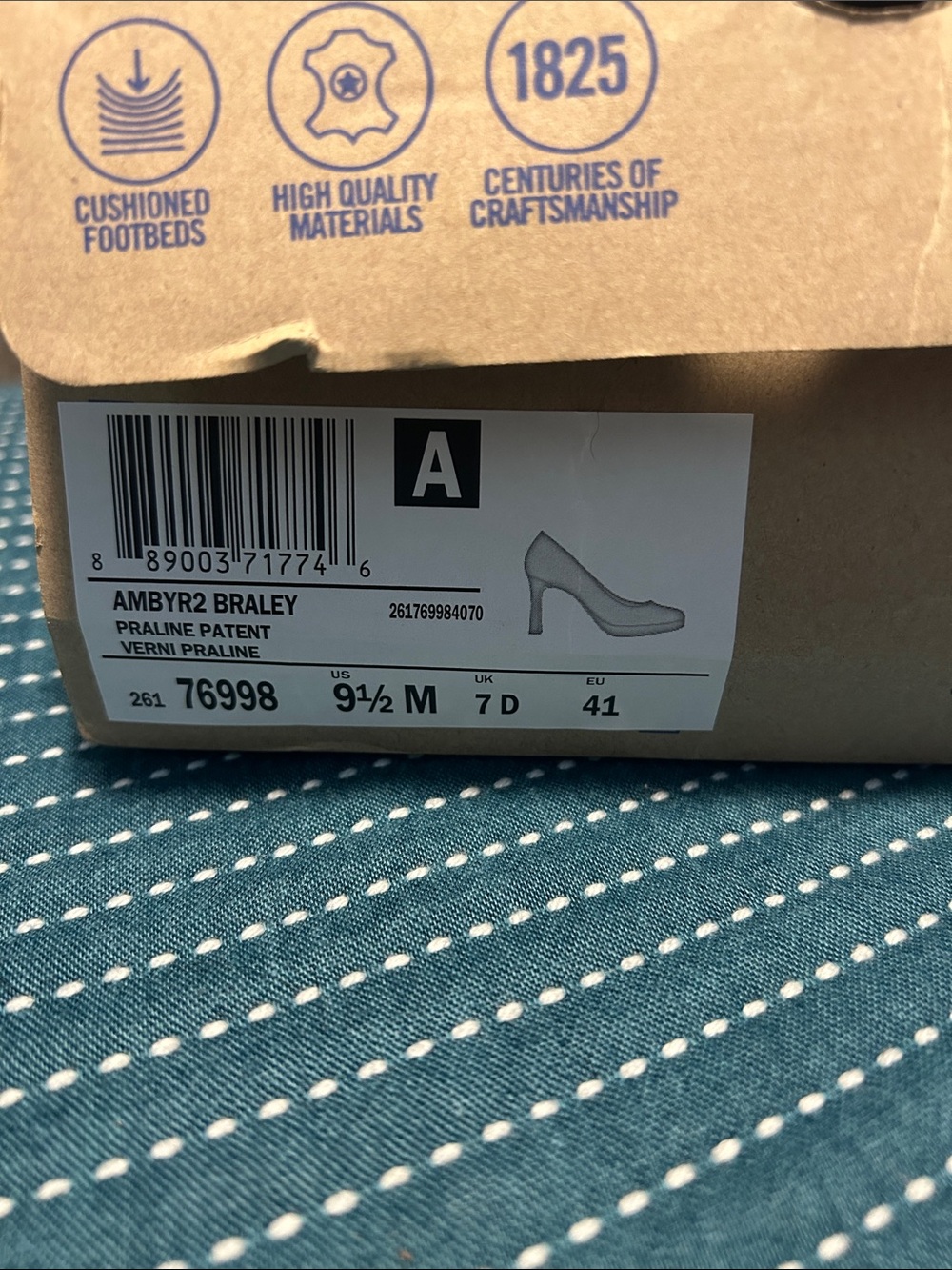 CLARKS COLLECTION AMBYR 2 BRALEY PATENT LEATHER NUDE PUMP 9.5 NWT - Picture 2 of 5